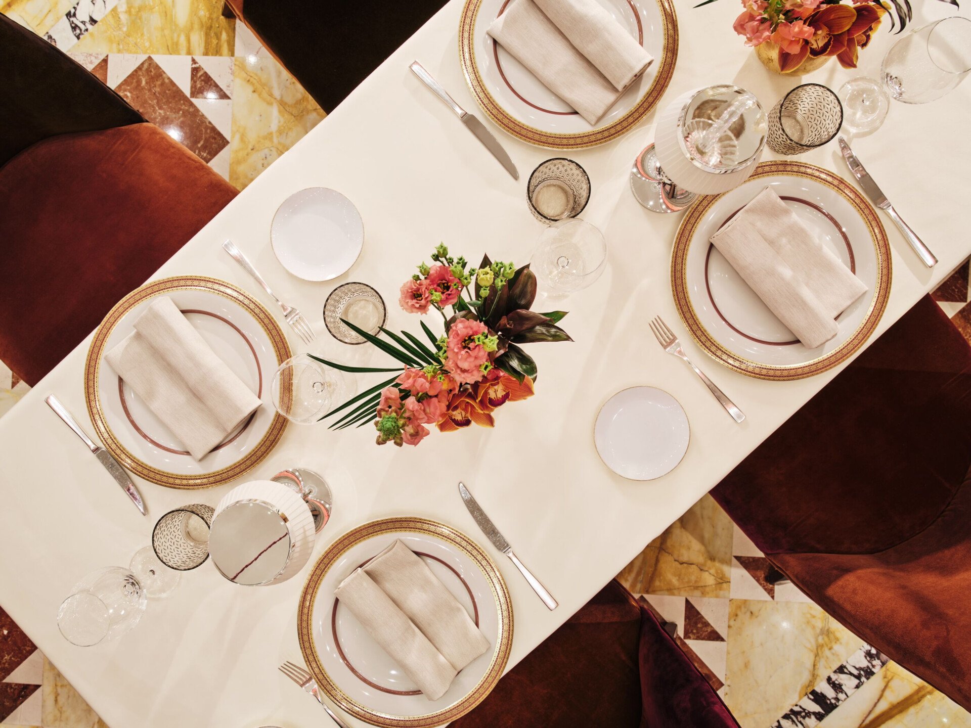 Laid table at Acanto Restaurant