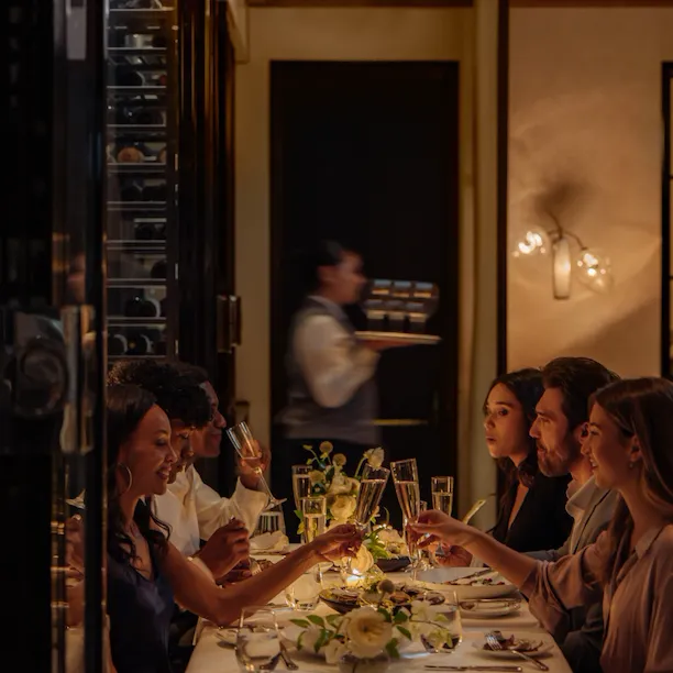 Dining in The Restaurant at Hotel Bel-Air, Los Angeles