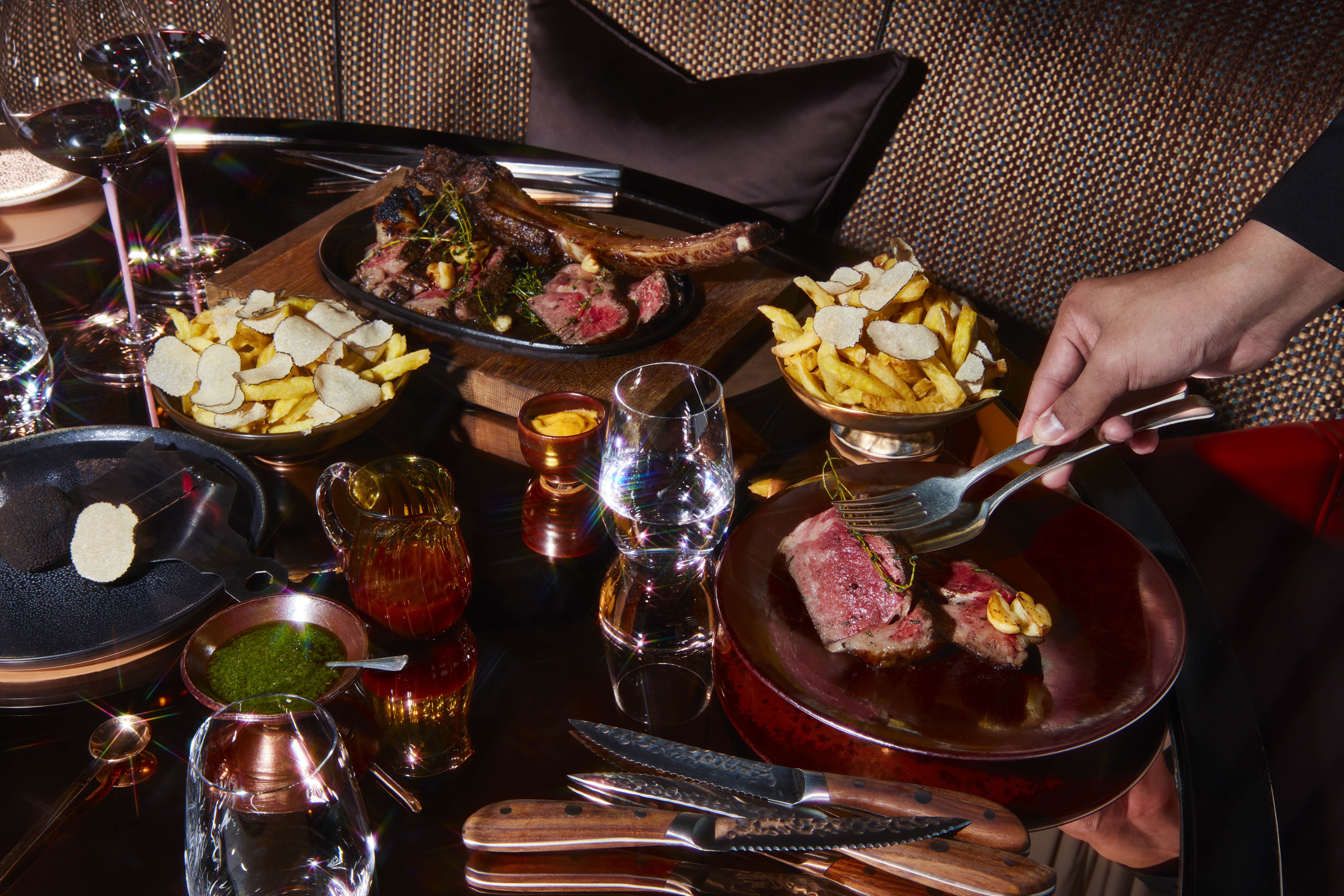 45 Park Lane CUT Tomahawk Steak And Truffle Fries dish - Steak restaurant in Mayfair