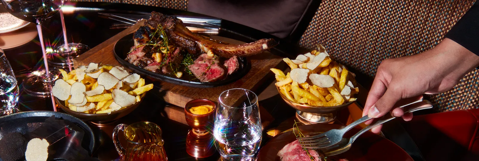 45 Park Lane CUT Tomahawk Steak And Truffle Fries dish - Steak restaurant in Mayfair