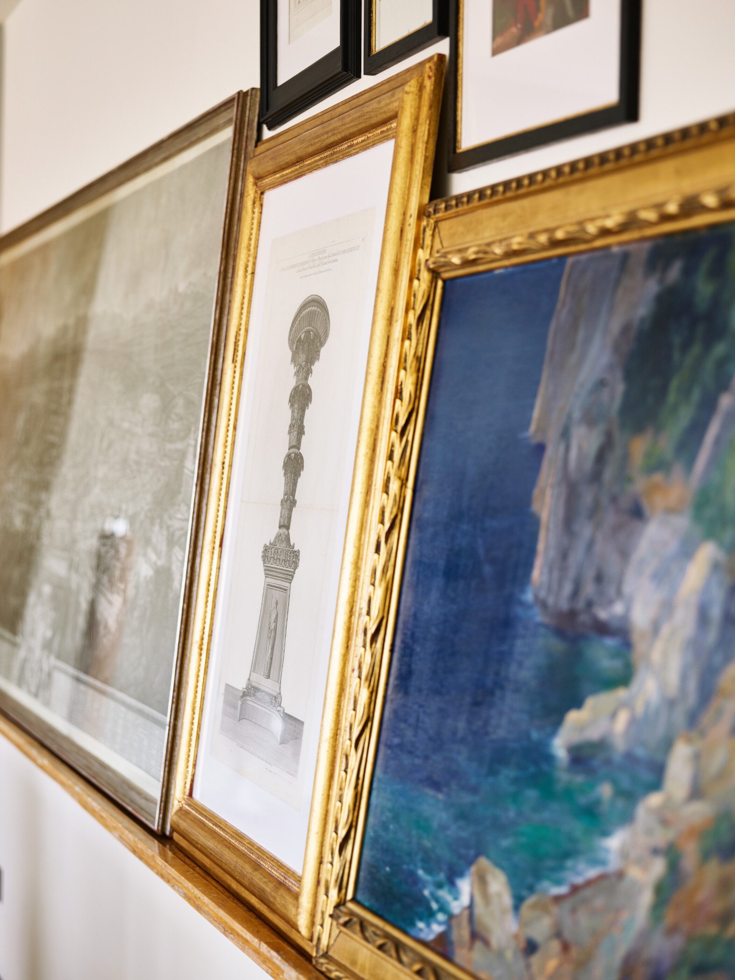 Detail of different paintings inside Bellavista penthouse suite at Hotel Eden, Rome