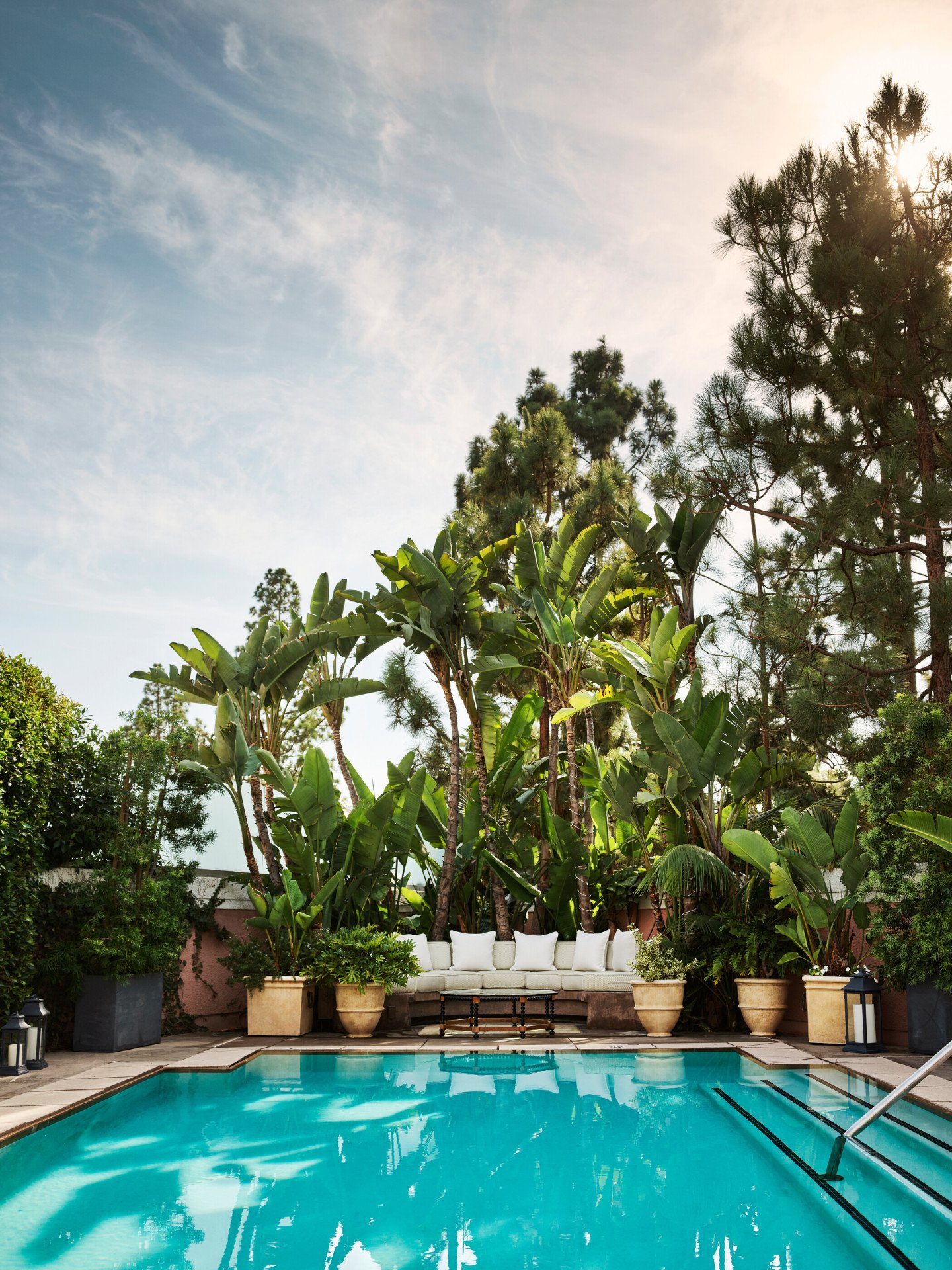 outdoor pool in presidential bungalow 23A at The Beverly Hills Hotel 
