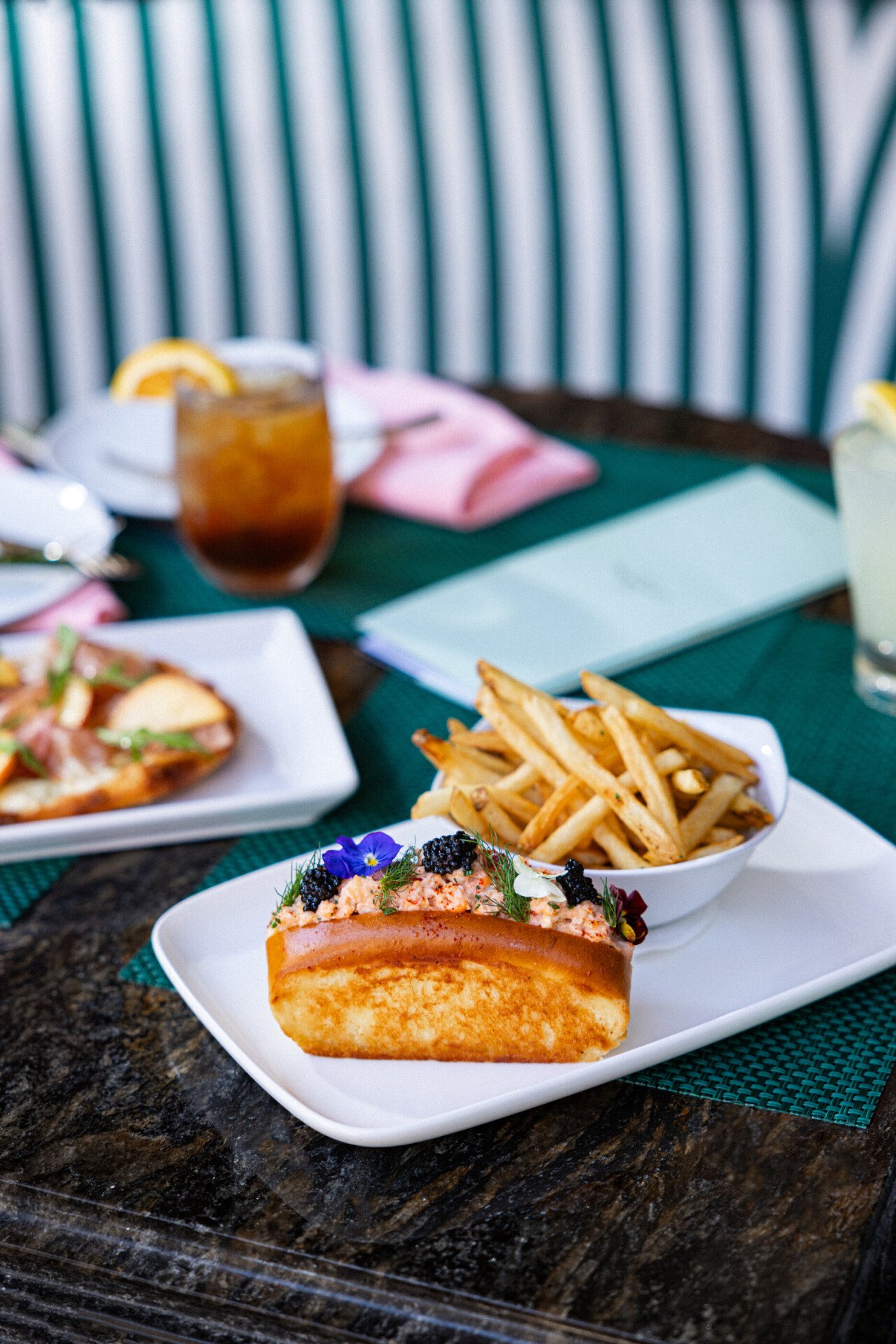 Lobster roll with caviar in Cabana Café