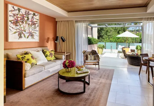 Canyon Suite living room at Hotel Bel-air