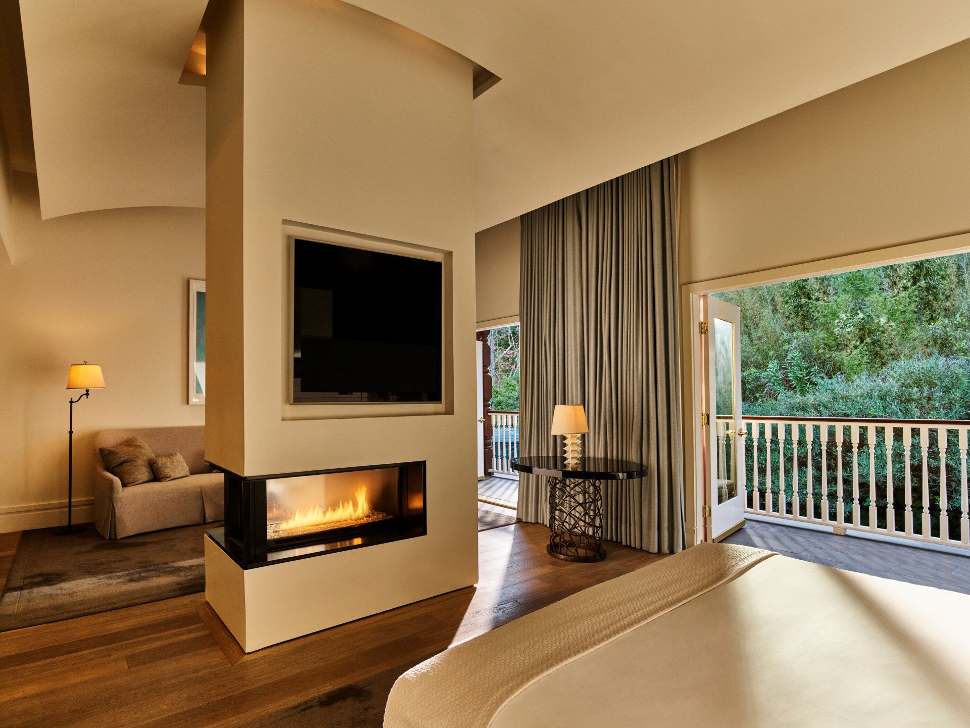 Loft studio fireplace at Hotel Bel-Air