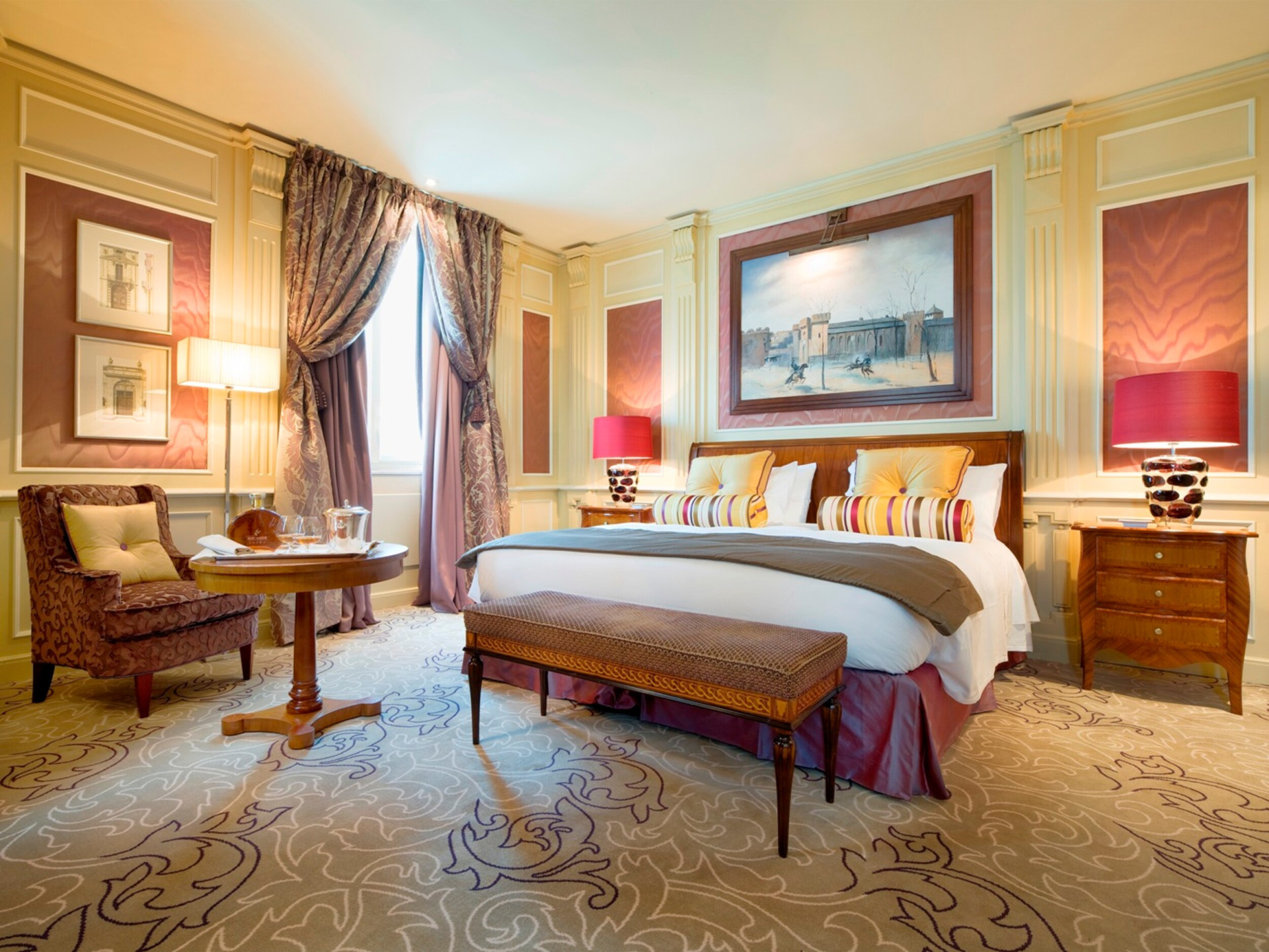 View of the deluxe room with breakfast set up