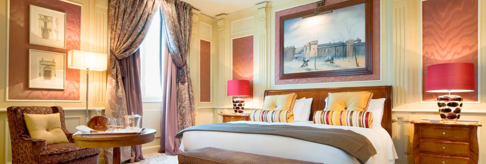 View of the deluxe room with breakfast set up