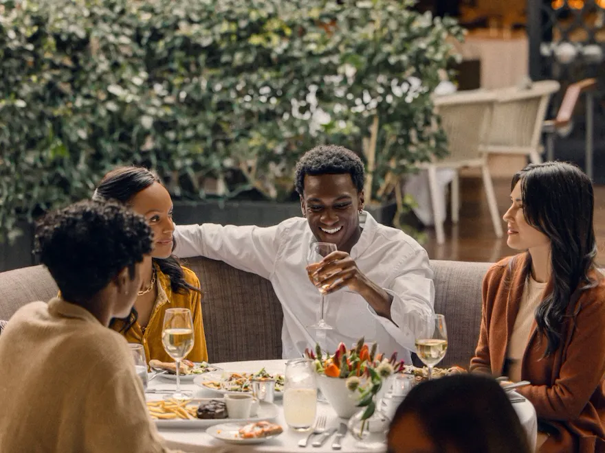 Dining in The Restaurant at Hotel Bel-Air, Los Angeles