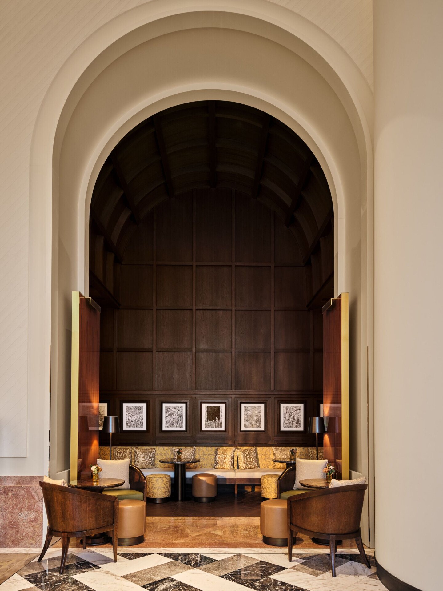 View of Bitter Honey bar entrance from lobby at The Lana, Dubai