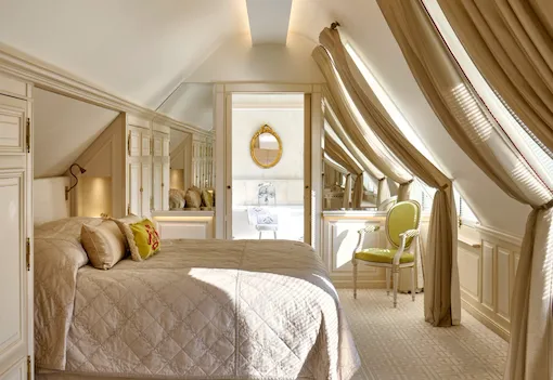 Bedroom of the Parisienne suite at Le Meurice, Paris.